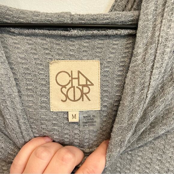 Chaser Waffle Knit Oversized Top Gray Size M - Picture 8 of 8